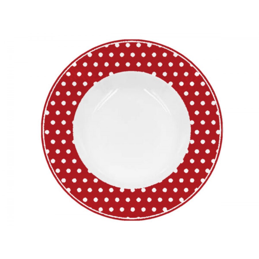 Глубокая тарелка Red with dots 22 см